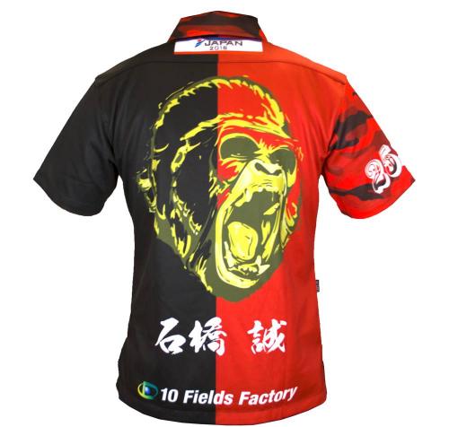 昇華プリント オリジナルデザイン ブラックxレッド 背面